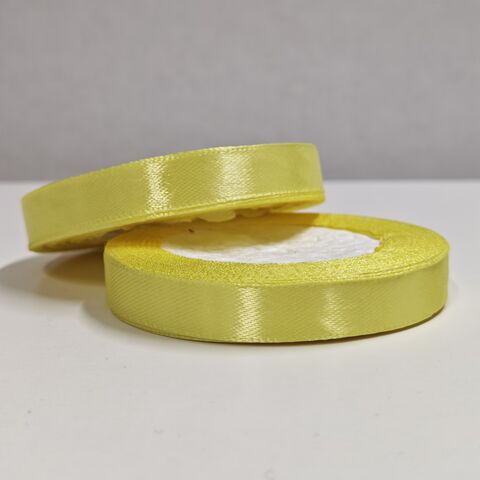 Атласная лента 12 мм длина 22,5м, желтый