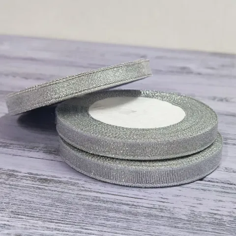 Парча 10 мм серебро, длина 22,5м
