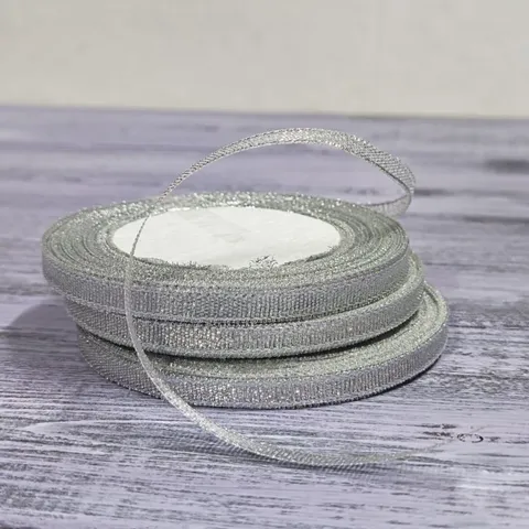 Парча 6 мм серебро, длина 22,5 м