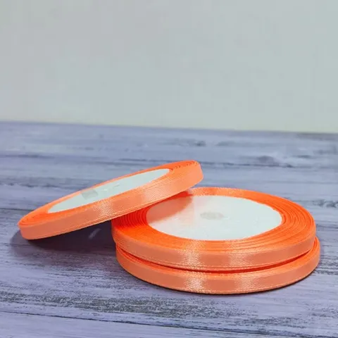 Атласная лента 6 мм длина 22,5м, лососевый