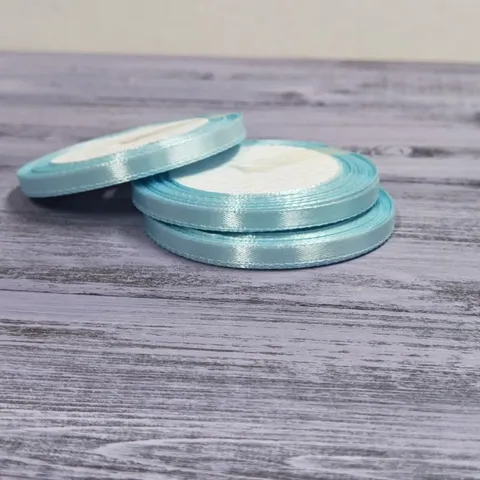 Атласная лента 6 мм длина 22,5м, небесно-голубой