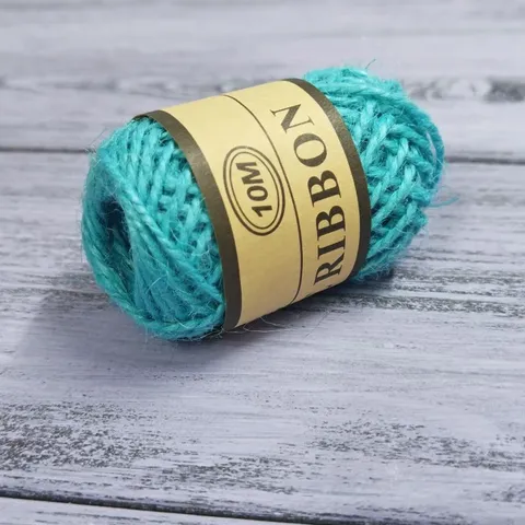 Шпагат джутовый цветной 10 метров, бирюзовый