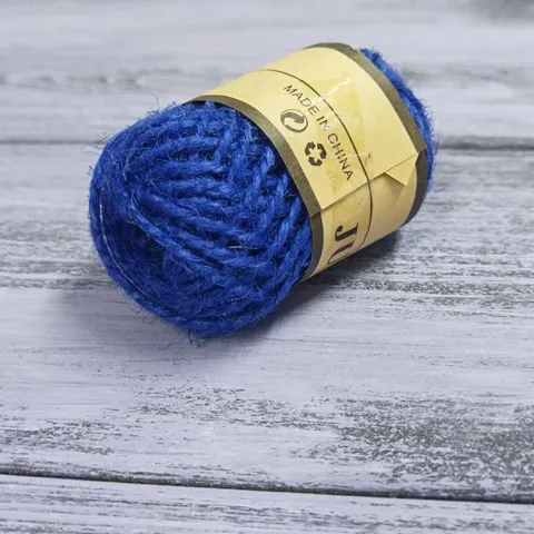 Шпагат джутовый цветной 10 метров, синий