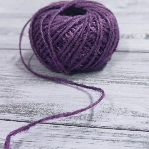 Шпагат джутовый цветной 50 метров, фиолетовый