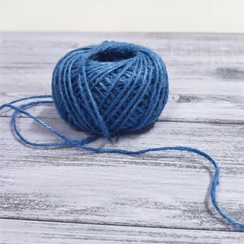 Шпагат джутовый цветной 50 метров, синий