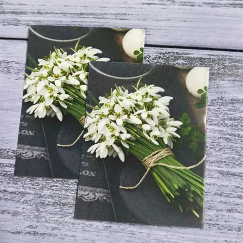 Бумажная открытка, размер 7,5 x 5,5 см