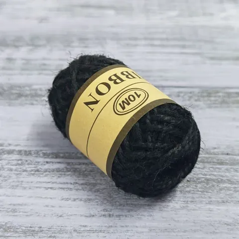 Шпагат джутовый цветной 10 метров, черный