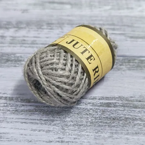 Шпагат джутовый цветной 10 метров, серый