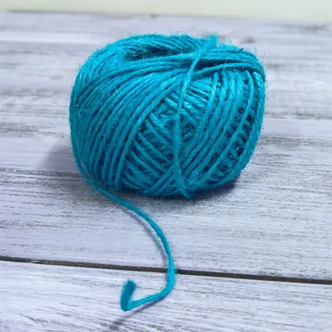 Шпагат джутовый цветной 50 метров, ярко- голубой