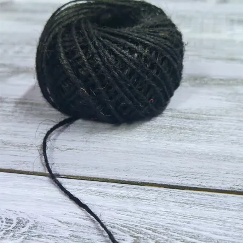 Шпагат джутовый цветной 50 метров, черный