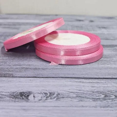 Атласная лента 6 мм длина 22,5м, розовая долина