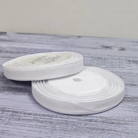 Лента репсовая 10 мм, 22,5 м, белый