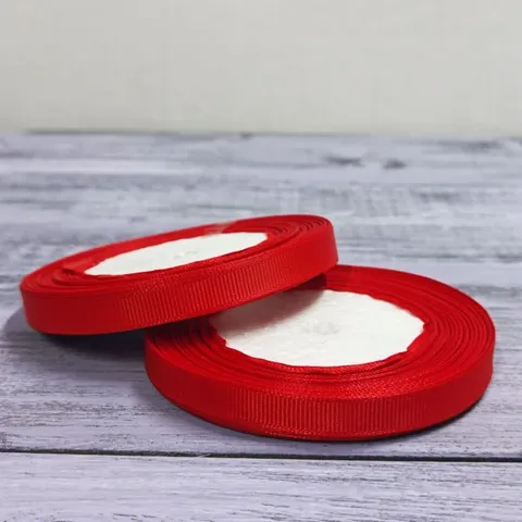 Лента репсовая 10 мм, 22,5 м, красный