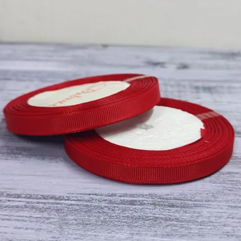 Лента репсовая 10 мм, 22,5 м, темно-красный