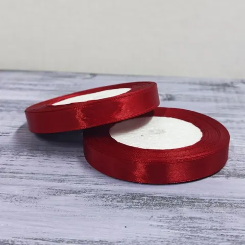 Атласная лента 12 мм длина 22,5 м, бордовый