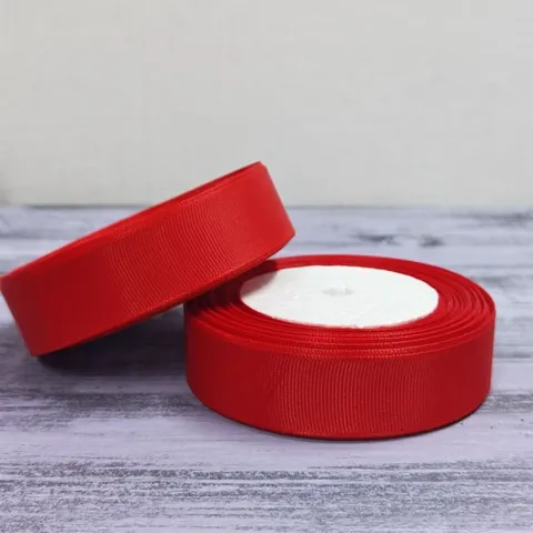 Лента репсовая 25 мм, 22,5 м, красный