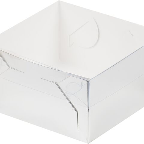 Коробка для зефира, тортов с пластиковой крышкой 15,5*15,5*6, , серебро