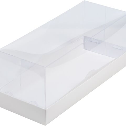 Коробка под рулет ПРЕМИУМ с пластиковой крышкой 30*12*12, белый