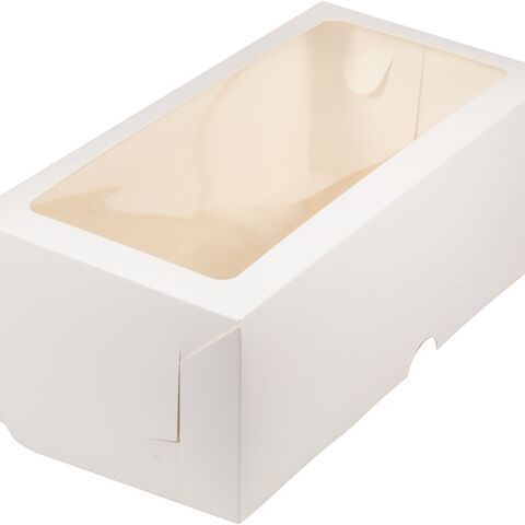 Коробка под рулет с окном 33*16*11, белая