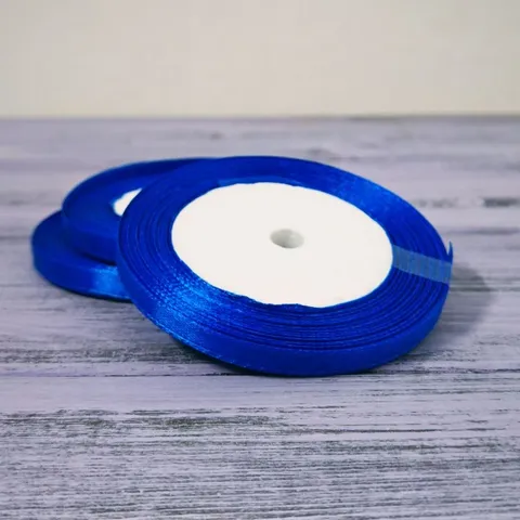 Атласная лента 6 мм длина 22,5 м синий