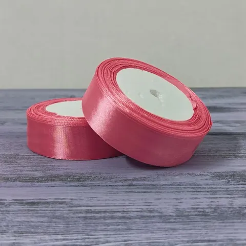 Атласная лента 25мм длина 22,5 м пудрово-розовый