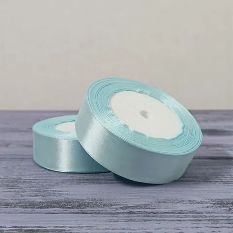 Атласная лента 25мм длина 22,5 м голубой