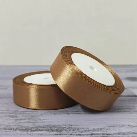 Атласная лента 25мм длина 22,5 м коричневый