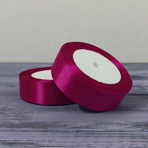 Атласная лента 25мм длина 22,5 м малиновый