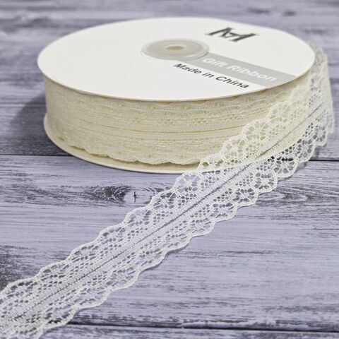 Лента кружевная 2,5см, 5м, молочная