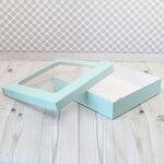 Коробка с окном из МГК 30*30*8 см голубая