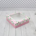 Коробка с окном из МГК 25*25*8 Пионы