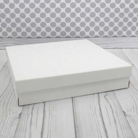 Коробка из МГК 37х37х8 см белая пирог без окна