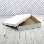 Коробка из МГК 37х37х8 см белая пирог без окна