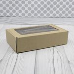 Коробка - сундучок 29 х 17 х 8 см крафт с окном