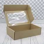 Коробка - сундучок 29 х 17 х 8 см крафт с окном