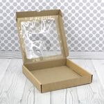 Коробка для пиццы/пирога 30*30*5 см матовая с окном, крафт