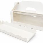Коробка под рулет с окном, ручками и ложементом 27*8*9см, белая