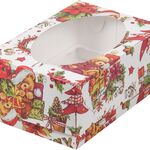 Коробка под 6 капкейков 23,5*16*10 (Новогодние открытки, Xmax) с окном