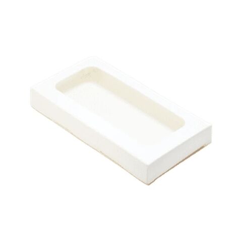 Коробка для шоколада цельная с окном 16,5*8,5*1,7 см белая