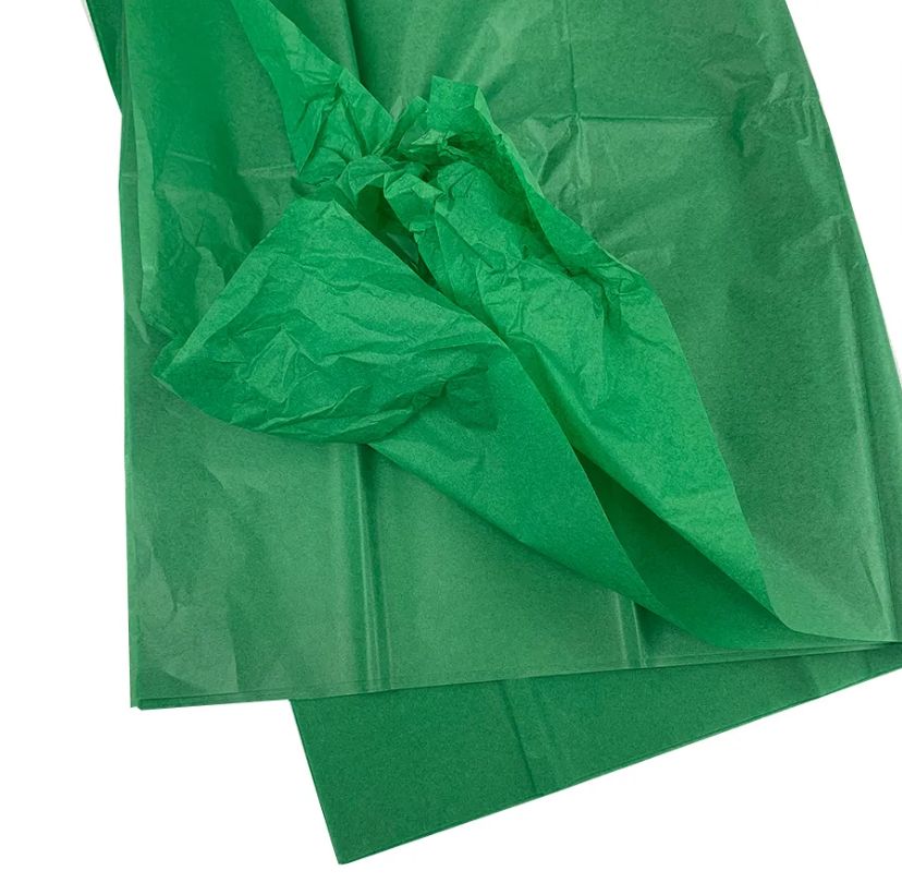 Бумага тишью, цвет зеленый , 50*66 см, Набор(10 шт)