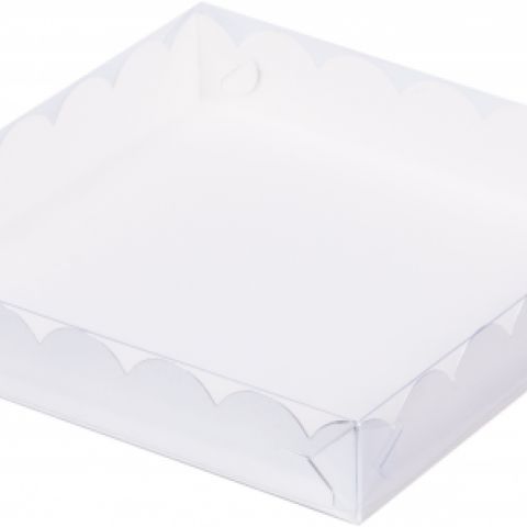 Коробка с пластиковой крышкой 15х15х3,5 белая