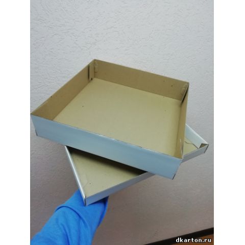 Коробка из МГК 37х37х8 см белая пирог